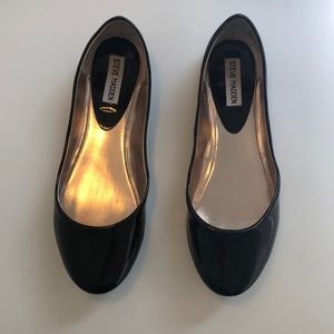 Black patent leather look Steve Madden ballet flats size 11